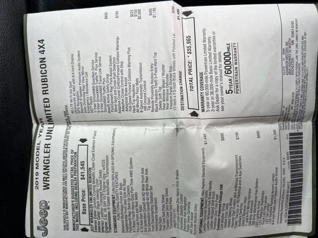 2019 Jeep Wrangler Unlimited Rubicon