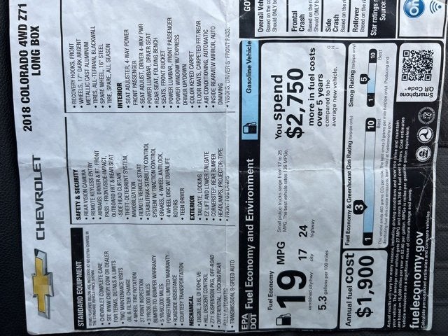 2018 Chevrolet Colorado 4WD Z71