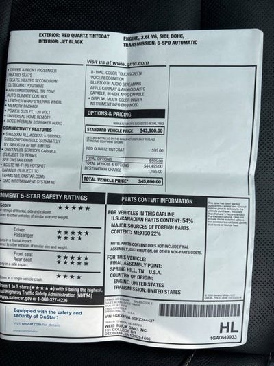 2019 GMC Acadia SLT