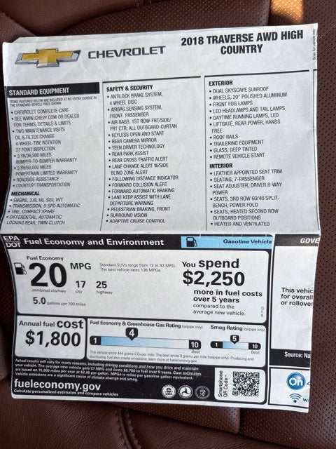 2018 Chevrolet Traverse High Country