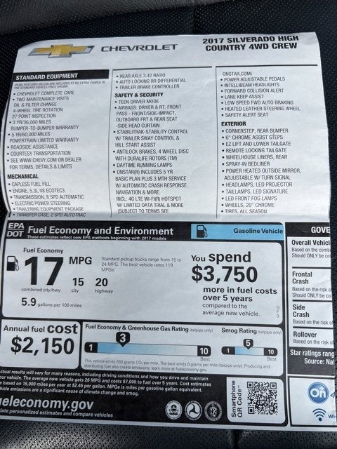 2017 Chevrolet Silverado 1500 High Country